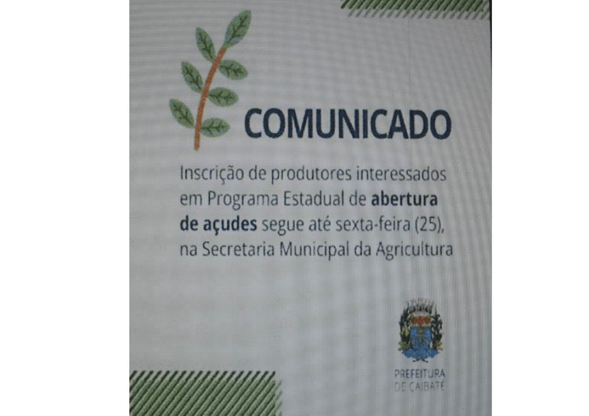 COMUNICADO COMDER